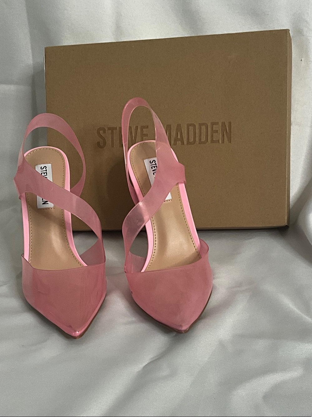 NWT Steve Madden Pink Pointed-Toe Crisscross Slingback Heels